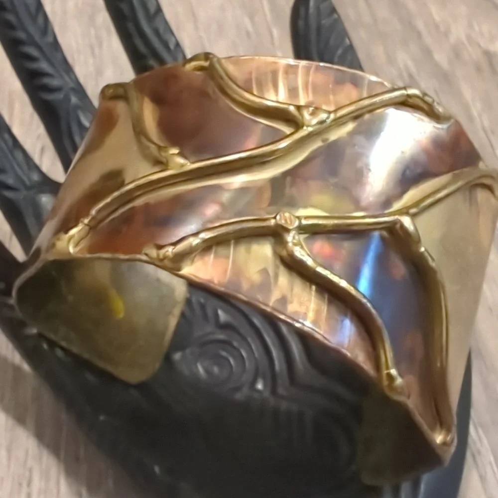 Vintage Brass Artisan Asymnetrical Cuff